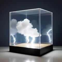 sky, cloud, light, lightning, in, box, glass, home, nature, weather, game, toy, app, style, aquarium, window, blue, clouds, woman, sun, nature, abstract, smoke, water, x-ray, generative, ai