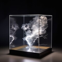 sky, cloud, light, lightning, in, box, glass, home, nature, weather, game, toy, app, style, aquarium, window, blue, clouds, woman, sun, nature, abstract, smoke, water, x-ray, generative, ai