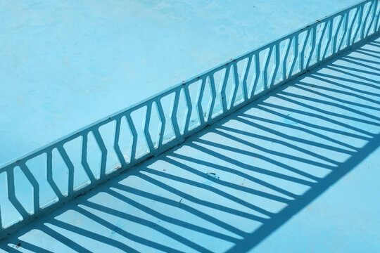 Close-up of blue ping pong table