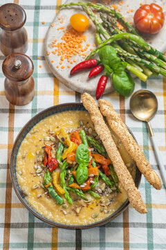 Lentil Soup and Vegetables