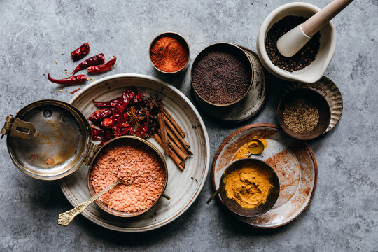 Ingredients for Dhal and Spices