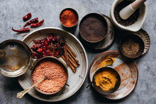 Ingredients for Dhal and Spices