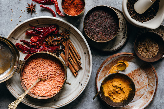 Ingredients for Dhal and Spices