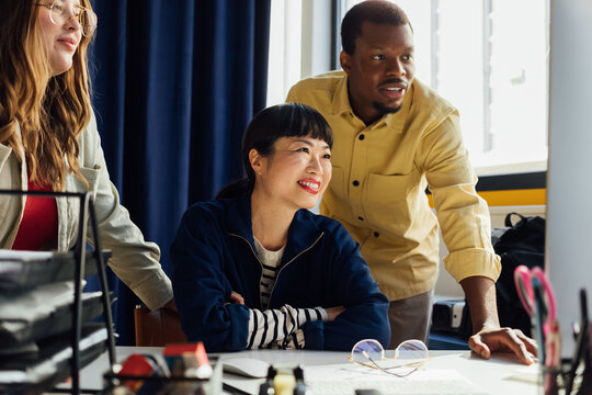 Young Multiethnic People In Office