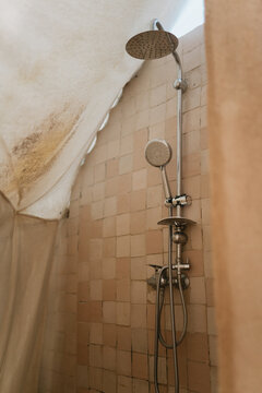 Shower in a tent