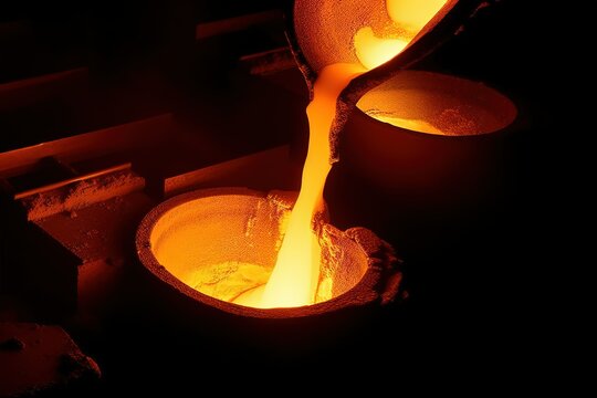 hot copper smelting at the metallurgical plant