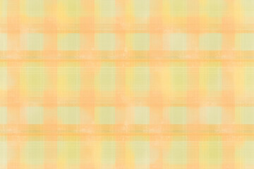 Fototapeta premium bright pastel summer orange and green tartan plaid watercolor background