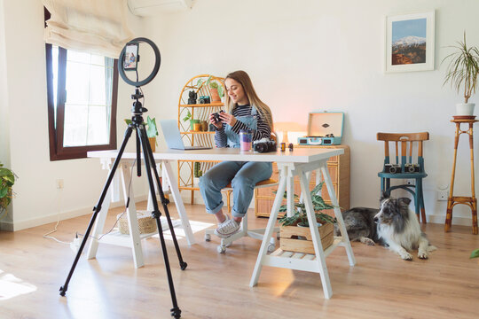 A woman at a workspace