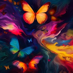 background with butterflies