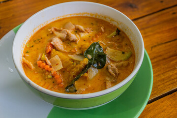 Red curry soup in Thailand
