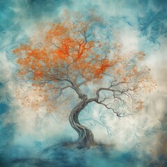 background with tree and clouds