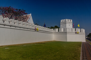 Walls of the Grand Palace in Bangkok, Thailand
