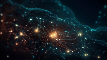 blue network of connected dots