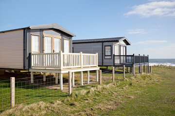 Static caravans by the sea