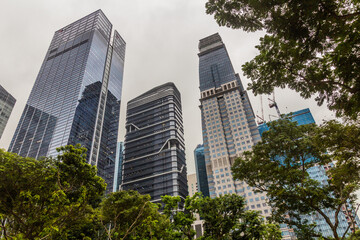 Obraz na płótnie Canvas High rise buildings in Singapore