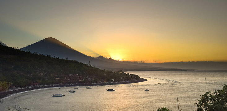 sunset point at amed beach, bali