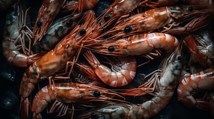 Shrimps Laid Out on a Plate