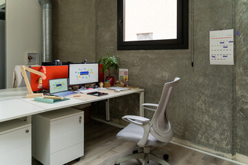 Office desk with laptop