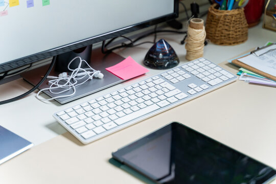 Office desk with laptop
