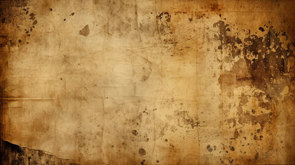 Worn paper background and ruined effect, old. Image generated by AI.