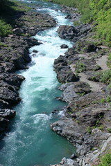 八百とどろ　川床岩盤　（高知県　梼原町　八百轟橋から上流）