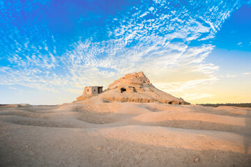 Beautiful view of the Gebel al-Mawta in Siwa Oasis, Egypt - obrazy, fototapety, plakaty