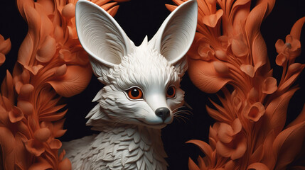 3d render illustration of a fox
