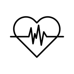 heart beat icon, heart beat simple vector icon