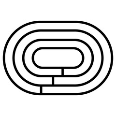 running track icon, running track simple vector icon