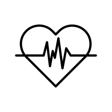 heart beat icon, heart beat simple vector icon