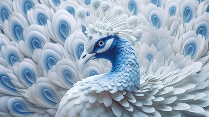 3d render illustration of a peacock