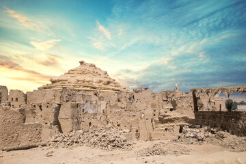 Beautiful view of the Old town of Siwa Oasis in Siwa, Egypt