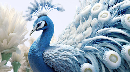 Obraz premium 3d render illustration of a peacock