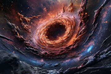 Cosmic Supernova Generates Wormhole for Interstellar Travel, Generative AI