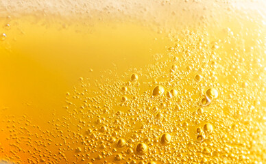 beer, white bubbles, Golden color background, Generative AI