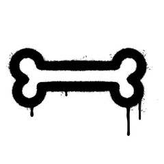 Spray Painted Graffiti bone icon Sprayed isolated with a white background.