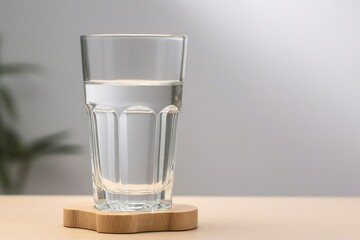 glass of water on the table, glass of water isolated on a wooden table