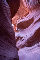 Pink and Orange Sandstone Formations in Antelope Canyon