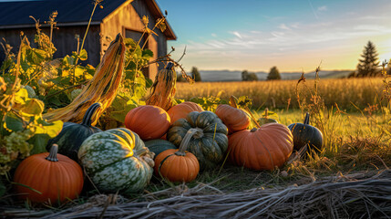 pumpkins in the field