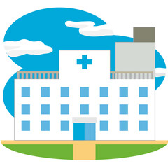 建物　挿絵に使える病院のイラスト
