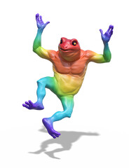 Rainbow Frog Jumping for Joy