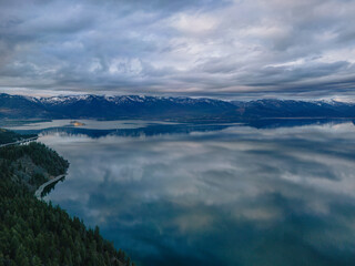 lake and mountains