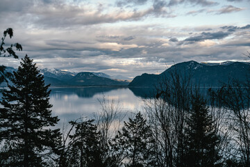 sunset over the lake