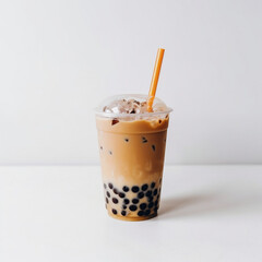 cup of brown sugar bubble tea Generative AI.