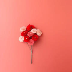 Valentine flower on color background Generative AI.