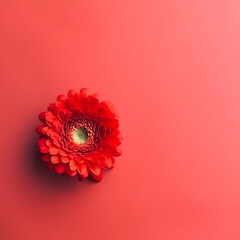 Valentine flower on color background Generative AI.