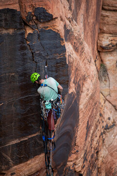 A rock climber spotted in Zion National Park lifestyle candid photo