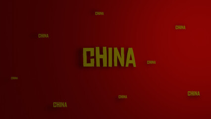 3d rendering with red and yellow native china colors