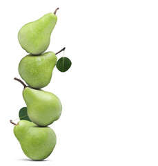 Tasty fresh ripe pears on white background