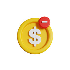 3d illustration of delete usd